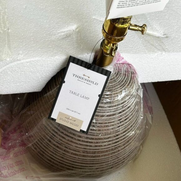 23" Assembled Resin Table Lamp Tan/Neutral - Threshold Studio McGee - Target - Picture 8 of 8